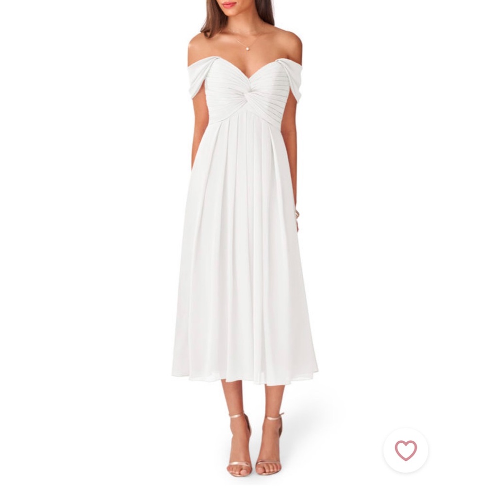 Azazie Vicenta Ivory Bridesmaid Dress